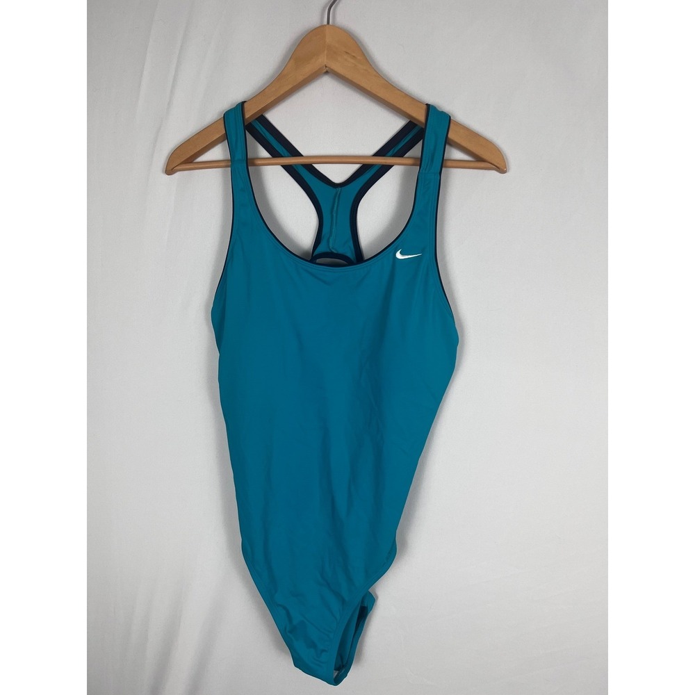 Nike NESS6316 Women's Swimsuit One Piece Teal Blue Size‎ 16